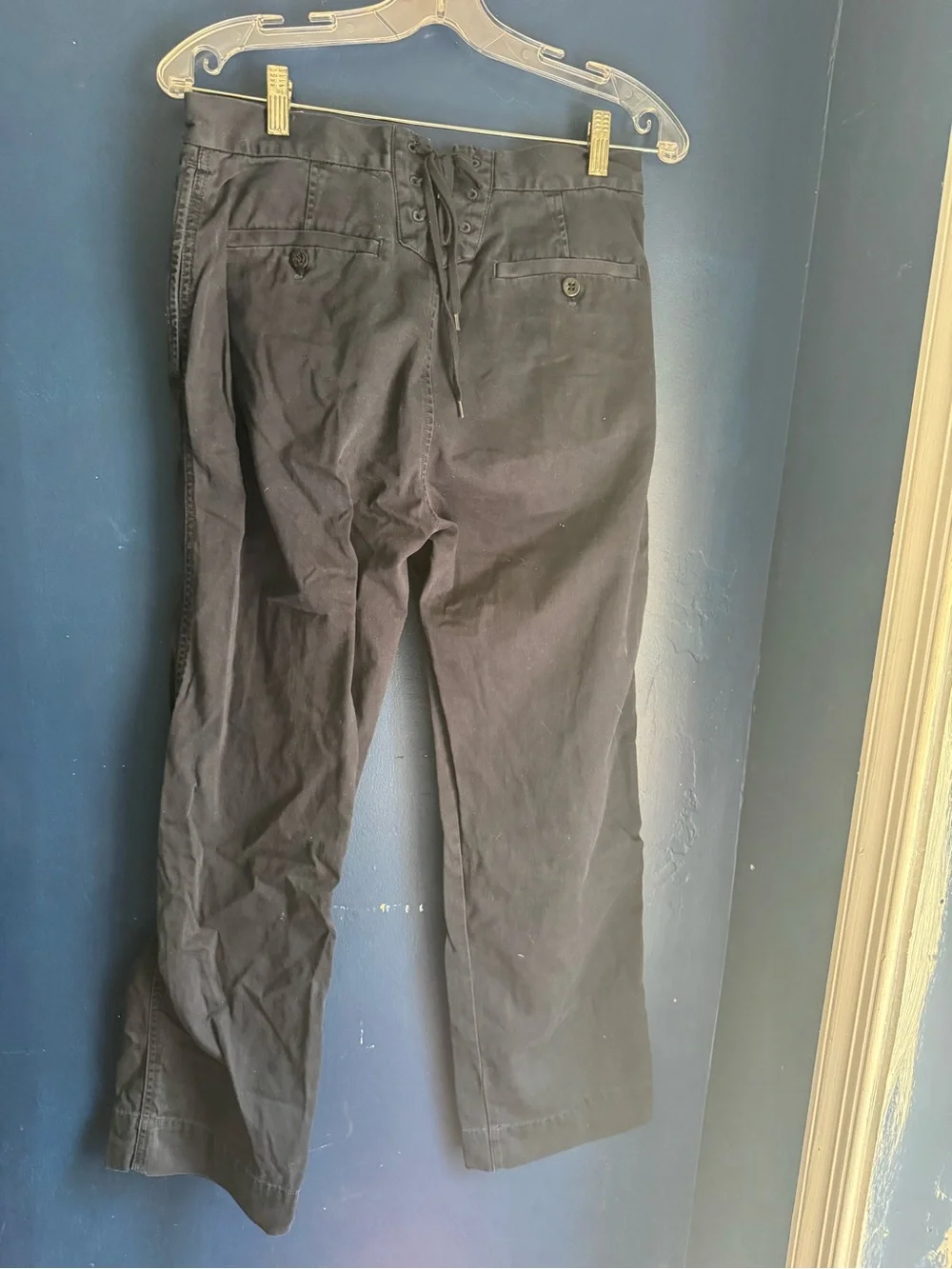 J. Crew Black Straight-Leg Button-Front Pants